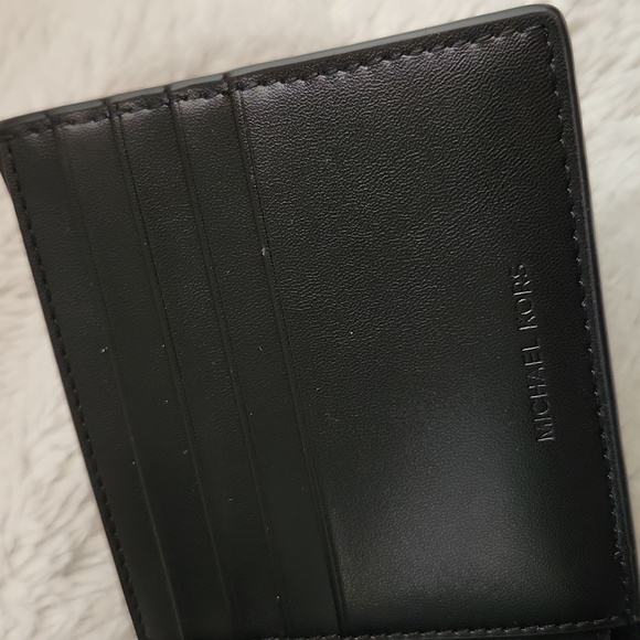 Michael Kors Black Textured Leather Bi-Fold Wallet - Picture 7 of 13